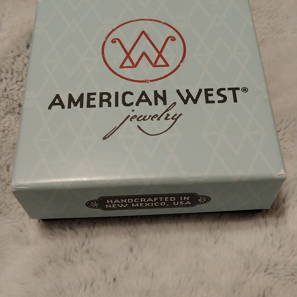 American West Sterling Ring Size 8 W/ Original Blue Jewelry Box with Red Logo